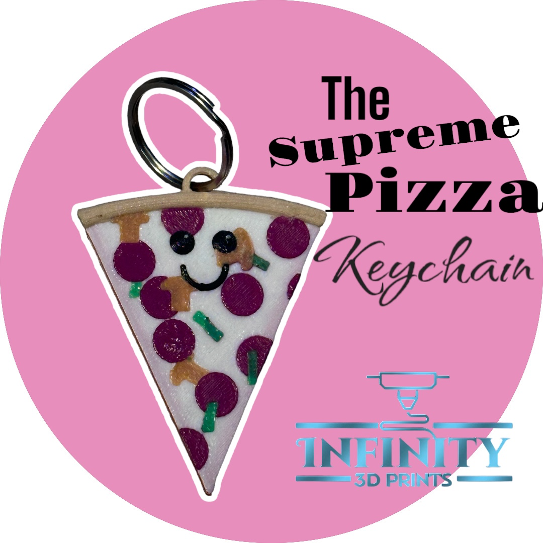 supreme pizza keychain