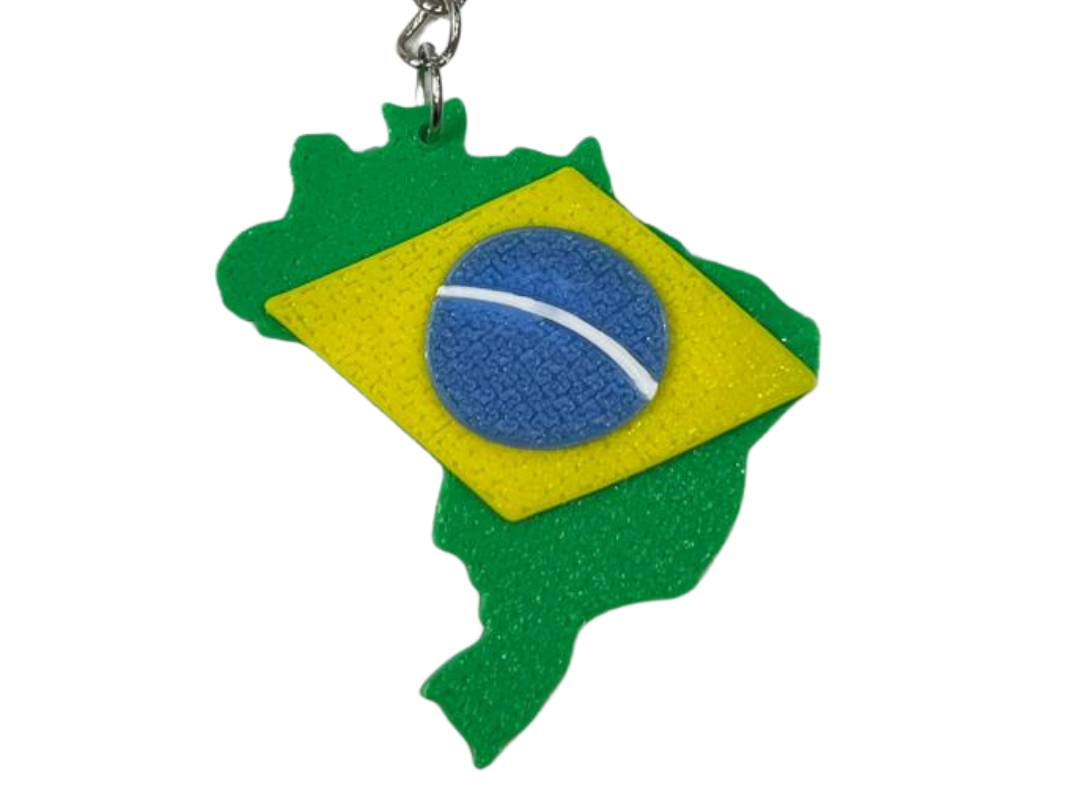 Chaveiro Brasil Mapa/Bandeira