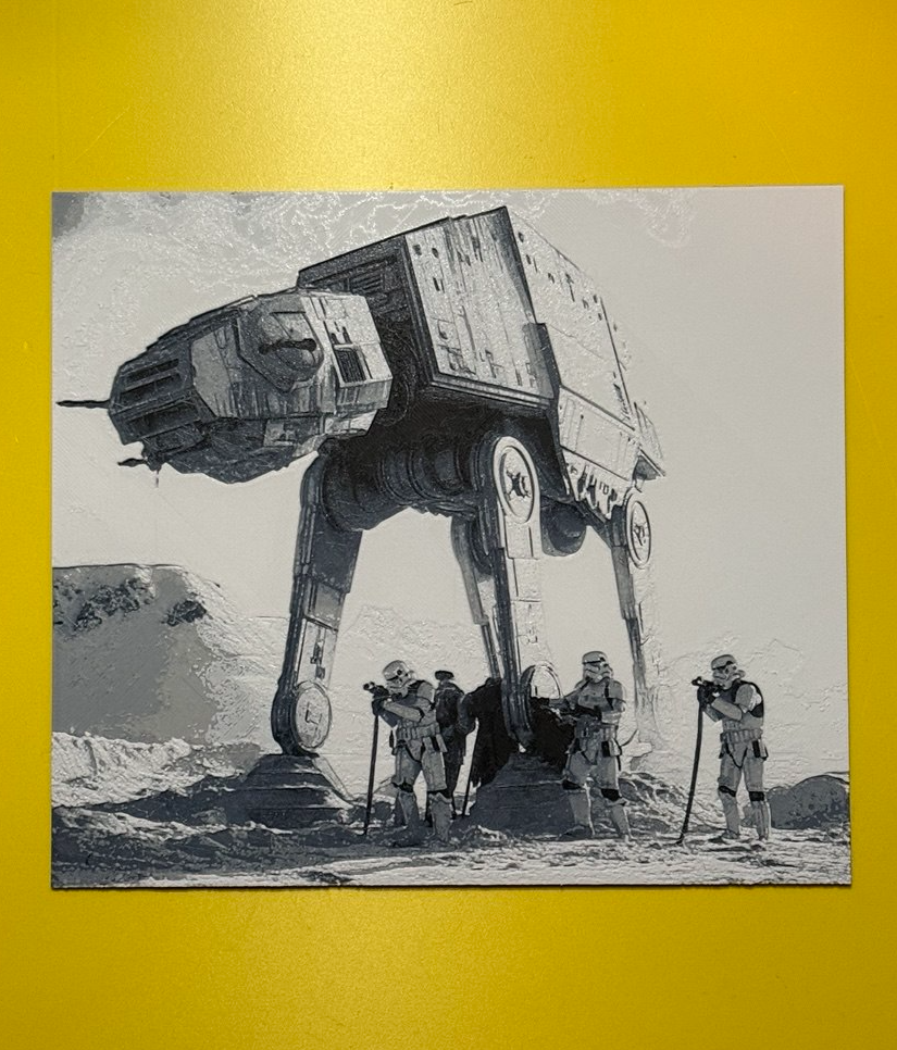 AT-AT with stormtrooper (Star Wars) hueforge