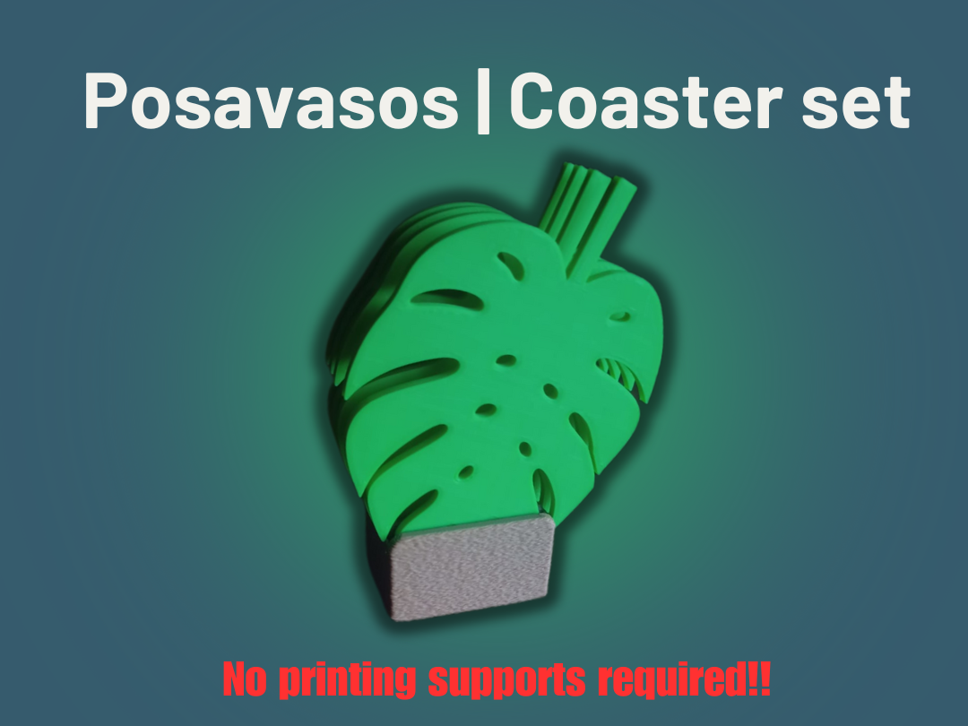 Posavasos con forma de hoja tropical con base