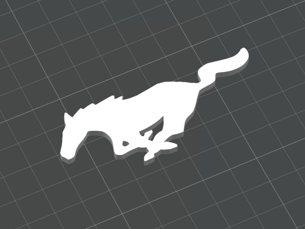 Ford Mustang Logo - No Text (3D Printed)