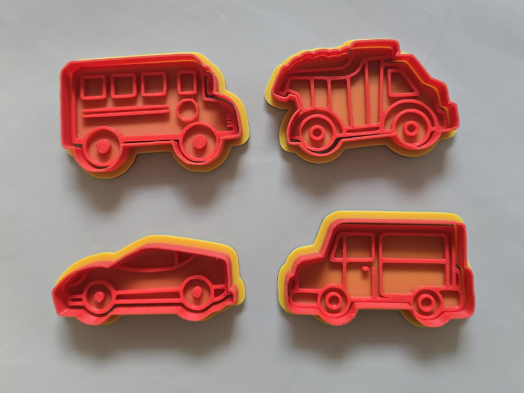 Vehicle Cute Set 2 Cookie Cutter Playdoh Clay Fun