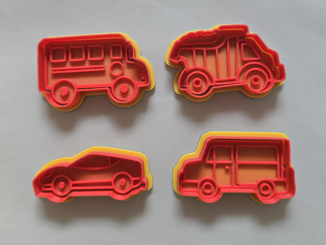 Vehicle Cute Set 2 Cookie Cutter Playdoh Clay Fun