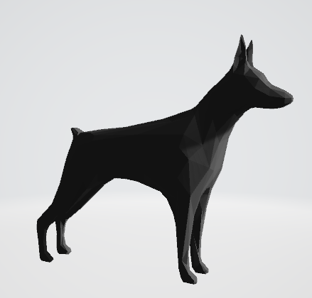 Low Poly Doberman / Dobermann / Dog
