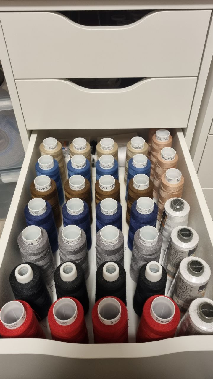 Overlock Thread Spool stand for Ikea Alex drawer