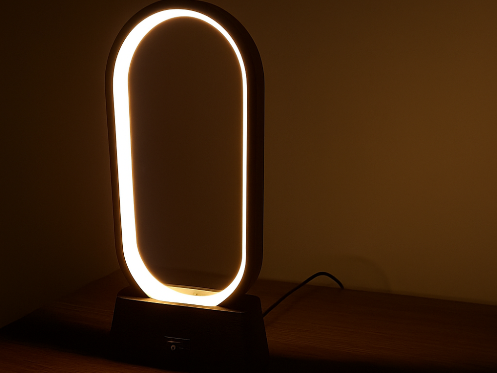 Luminaria Minimalista Com Fita de Led Estilo Oval