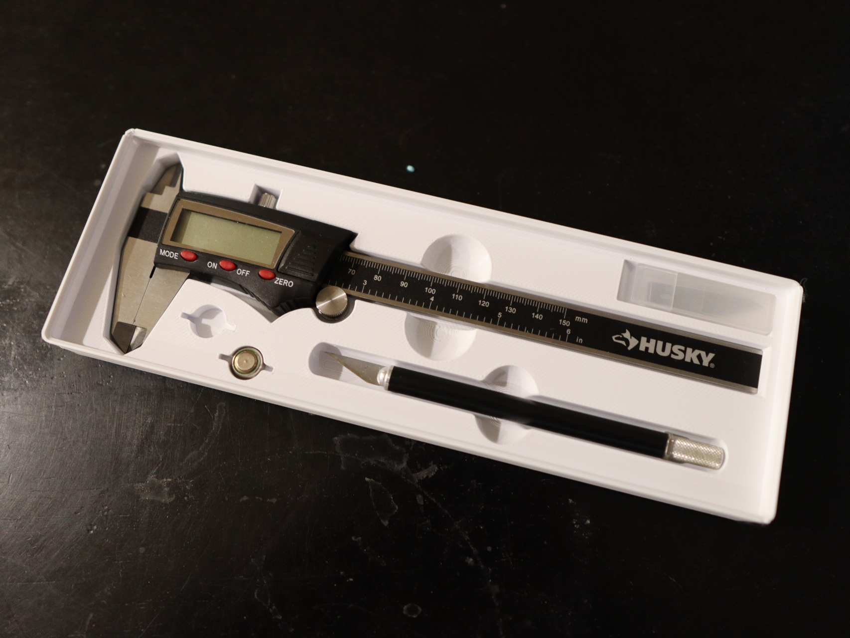Gridfinity Organizer- Husky Calipers & Xacto Knife