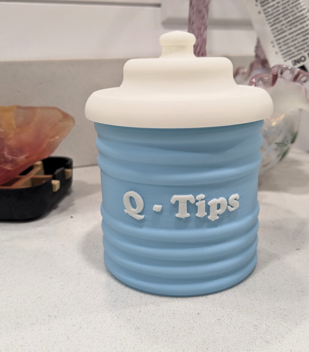 Decorative Q-Tip holder for Bathroom Counter