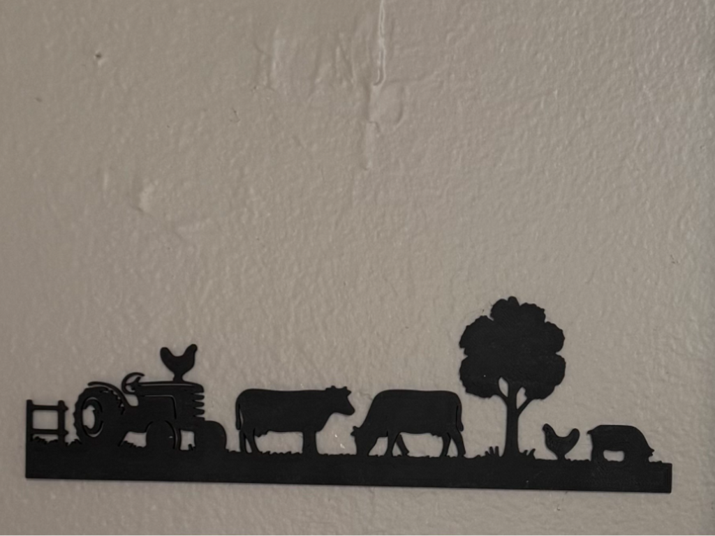 Farm scene with animals and tractor wall art