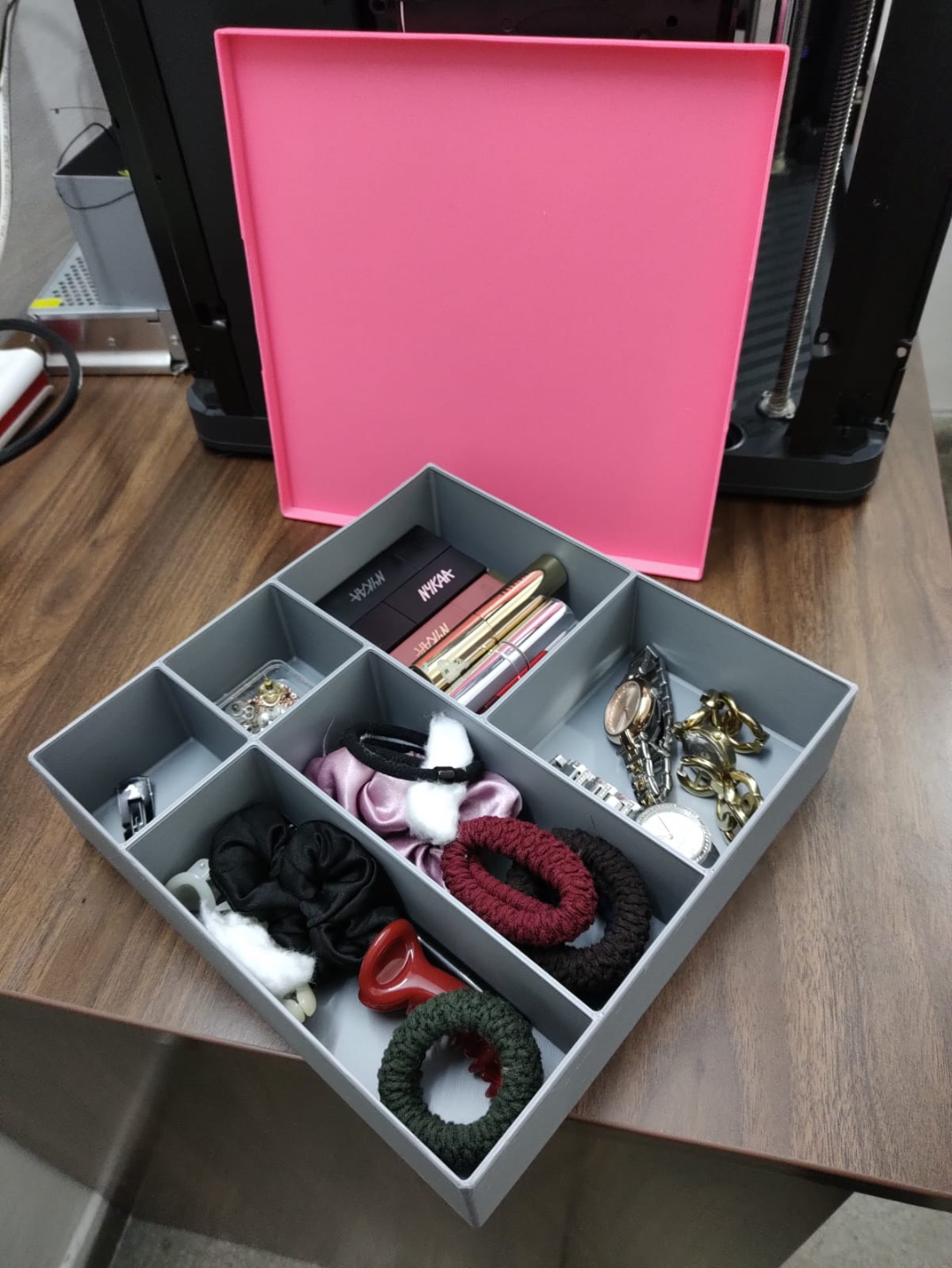 Storage box with partitions