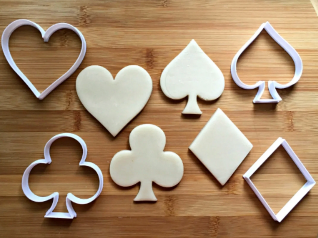 Set of 4 Playing Card Shapes Cookie Cutters