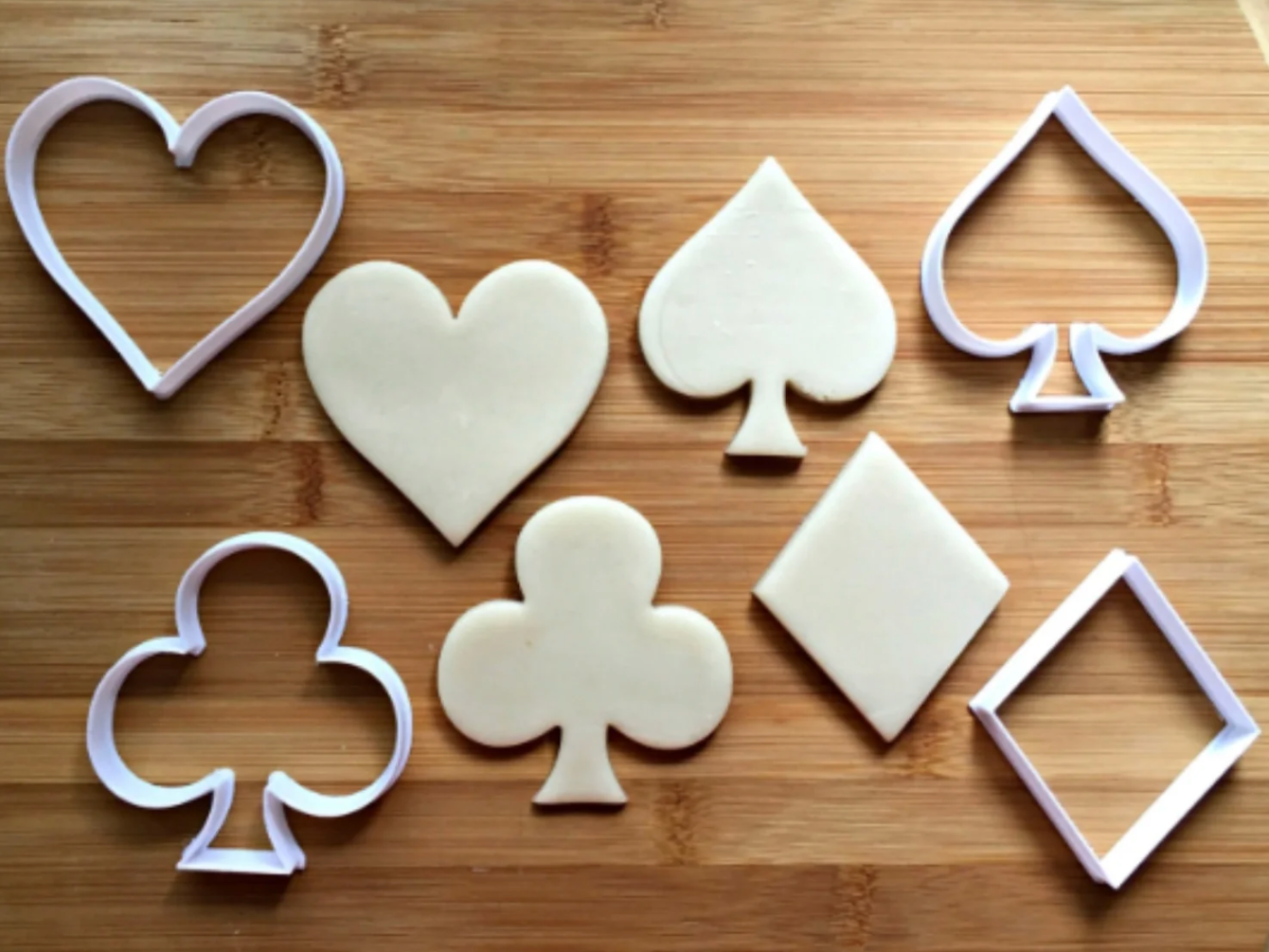 Set of 4 Playing Card Shapes Cookie Cutters