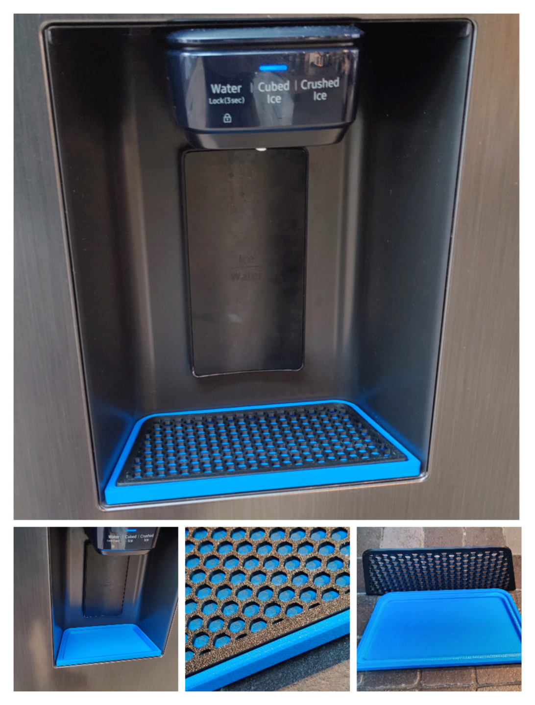 Samsung RS6HA stile dispencer tray to catch spills and ice. From Creator Christopher Ravizza