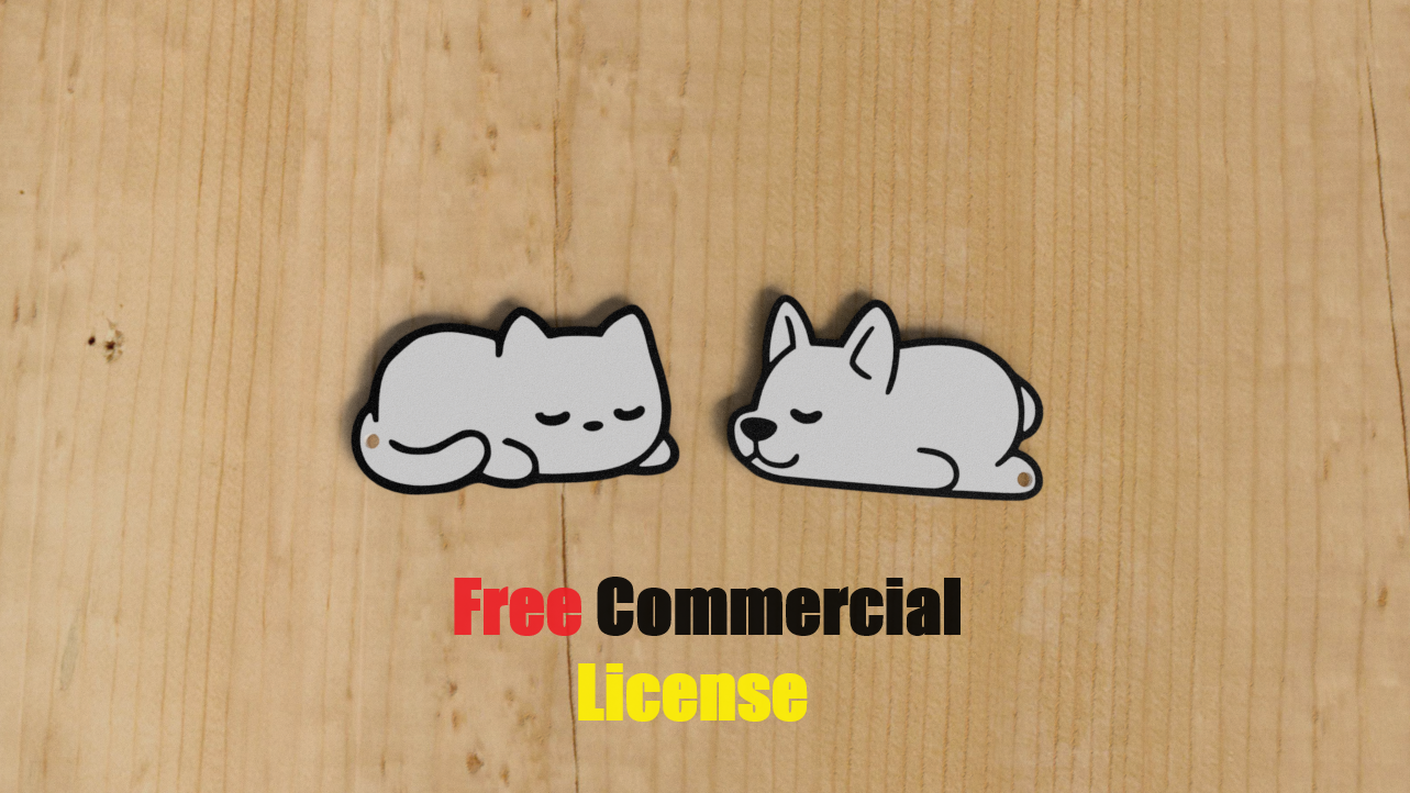 Sleepy Dog n Cat keychains