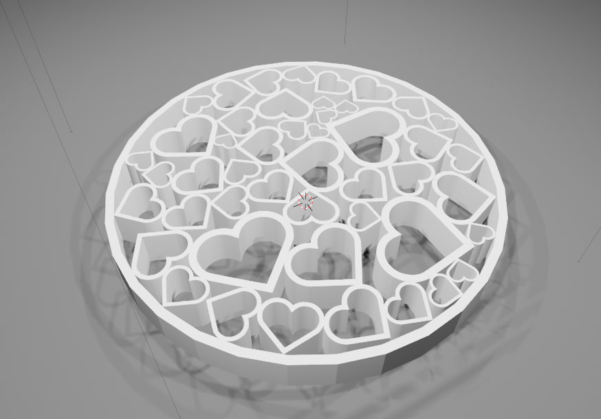 A stand for a mug with hearts