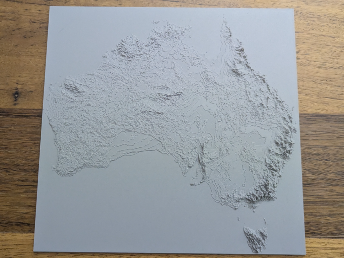 Australia with 100x vertical exaggeration