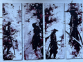 Pack 4 Bookmarks Samurai, hueforge