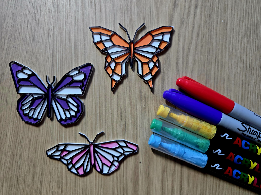 Geometric Butterfly DIY Coloring Craft Set