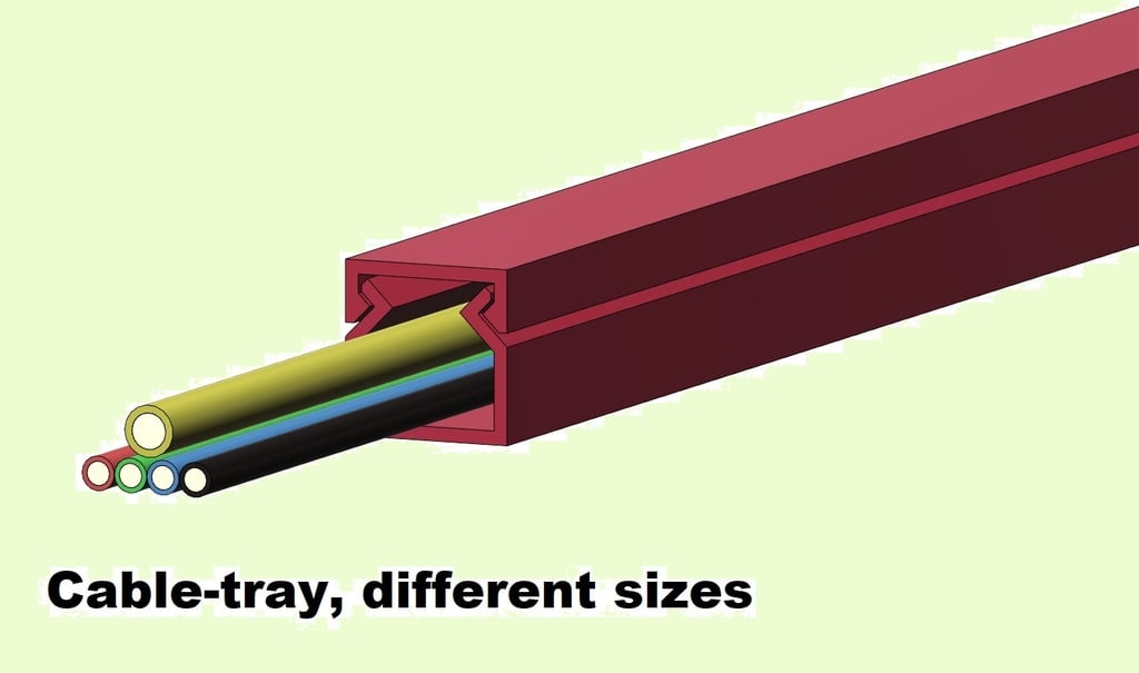 Cable trays in different sizes