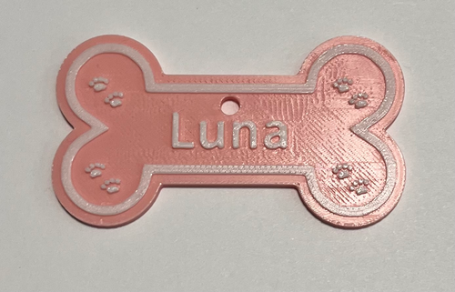 "Luna" Bone Shaped Dog Tag