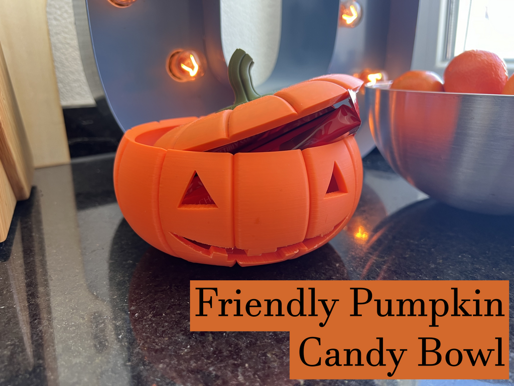 Friendly Pumpkin Halloween Candy Bowl