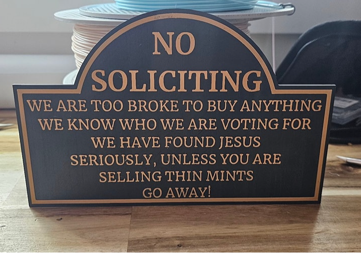 No soliciting thin mints