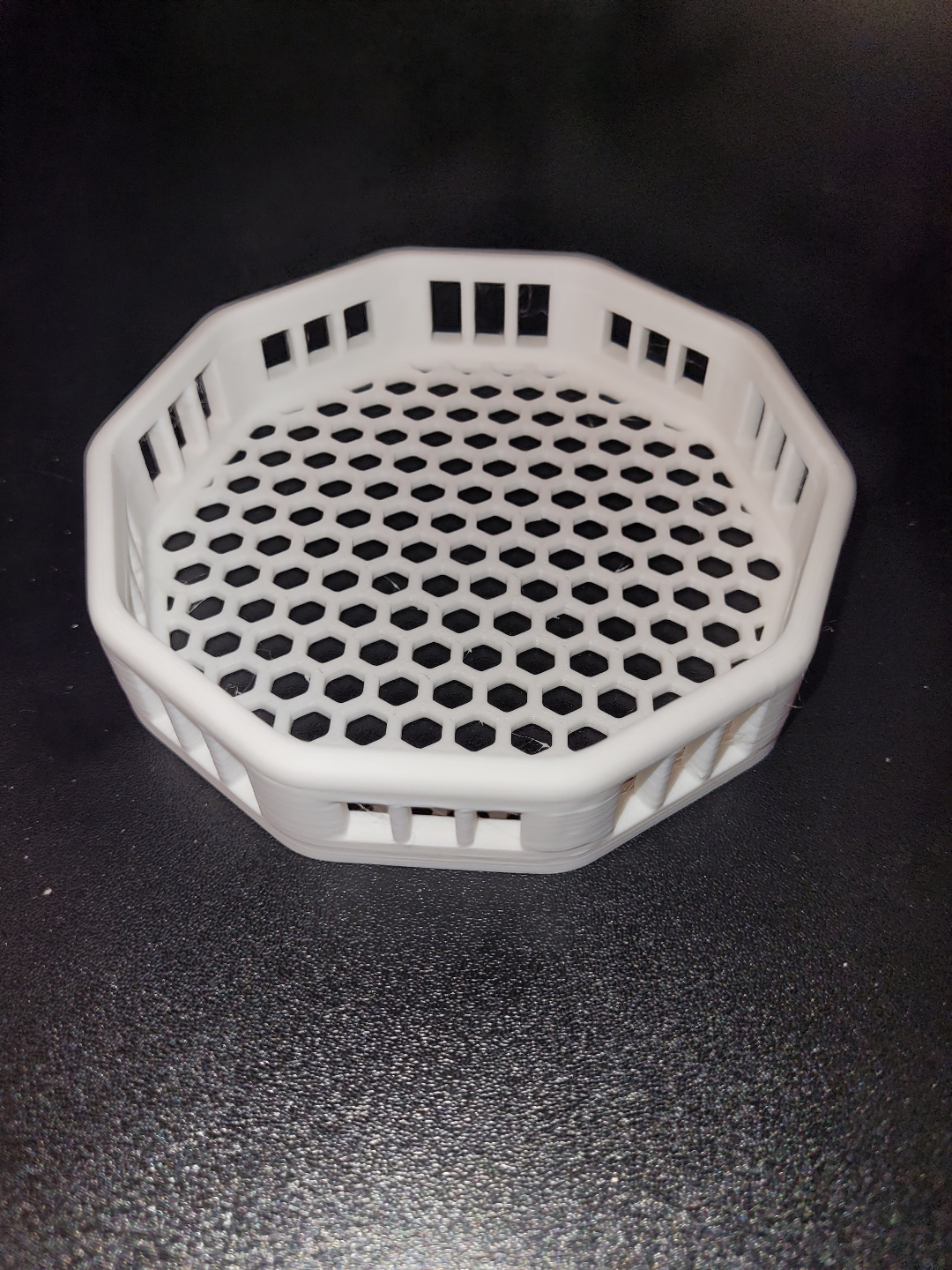 Decagon tray with solid or hexagon bottom, two sizes