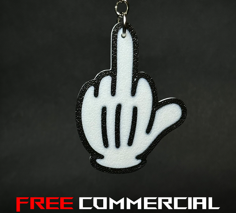 Micky mouse glove middle finger "FUCK YOU"keychain