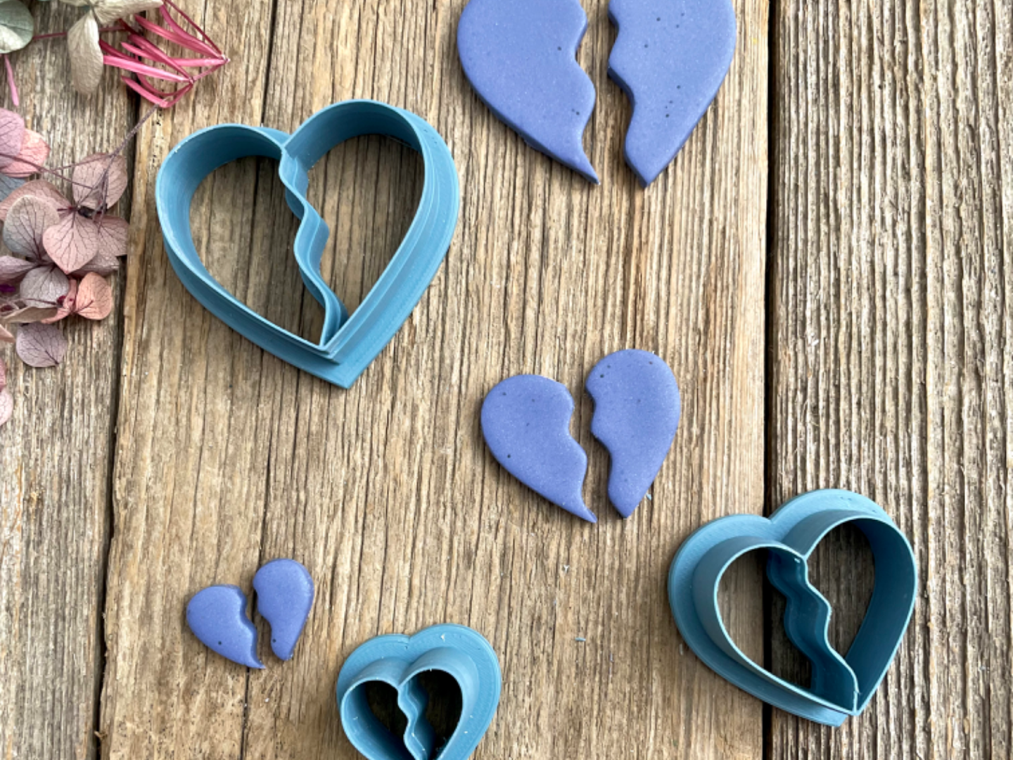 Best Friends Forever Heart Necklace Earring Cutter