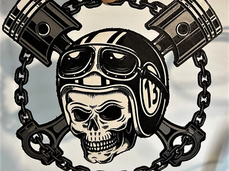 Hueforge Skull Biker