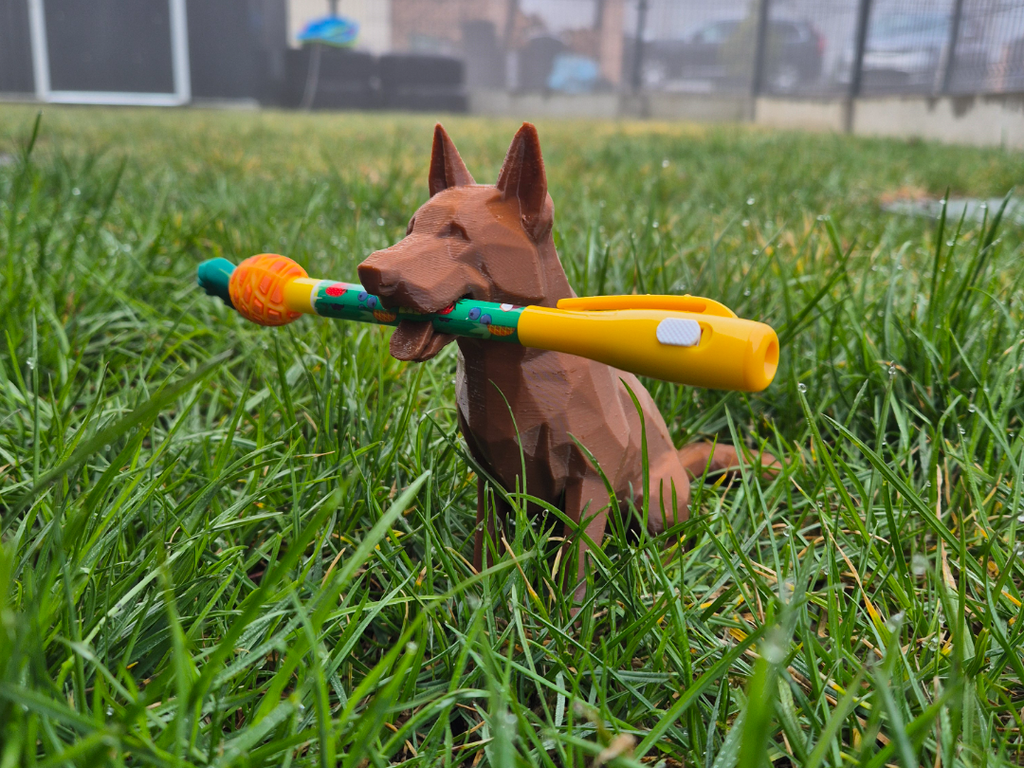 Low poly dog, pen stand, shepherd german