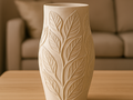 Vaso com relevo de folhas