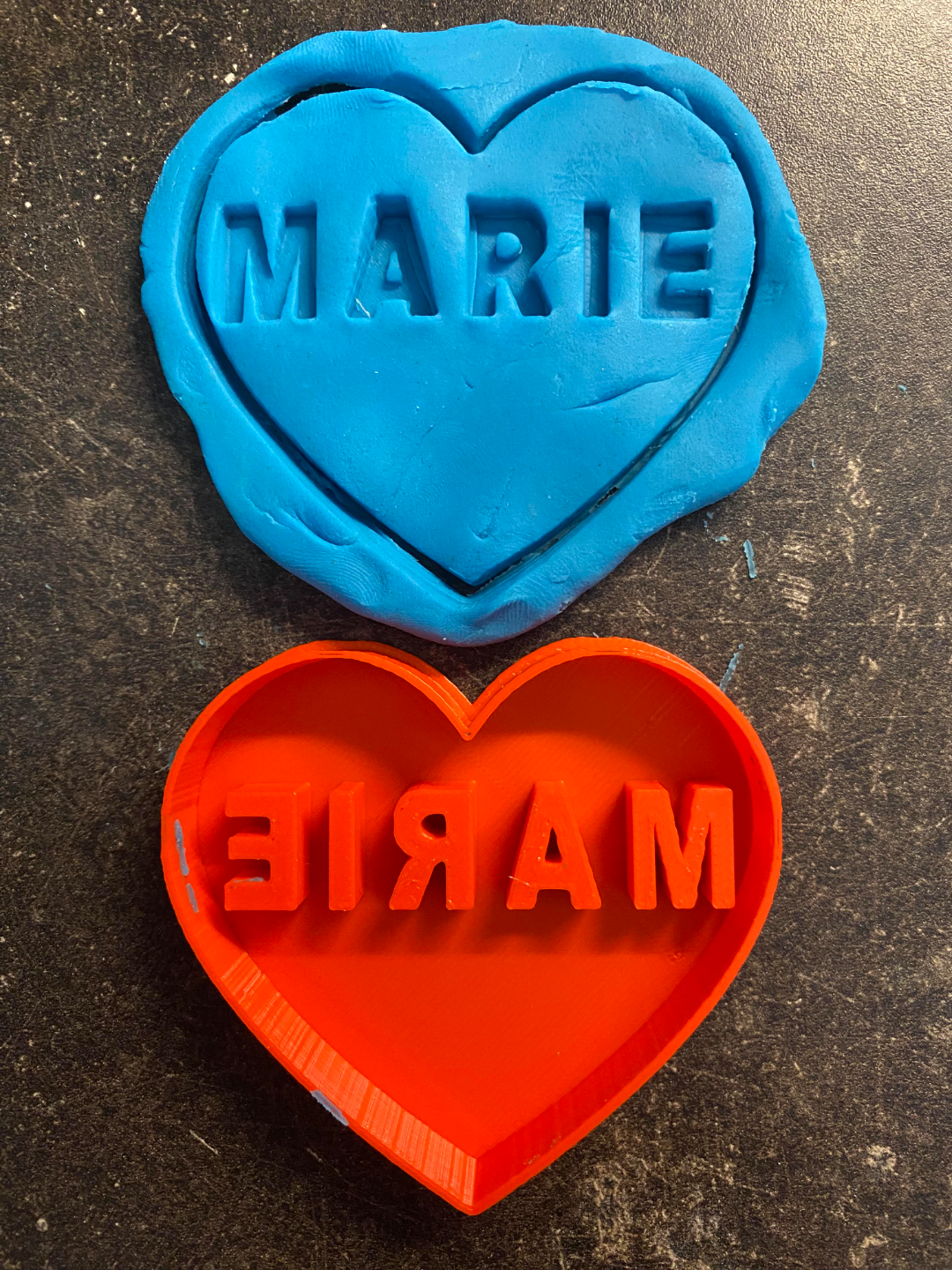 Heart with name cookie cutter
