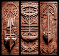 Set of 3 Bookmarks - Viking Nordic Knotwork Carving in wood of Longboats - Viking Ships