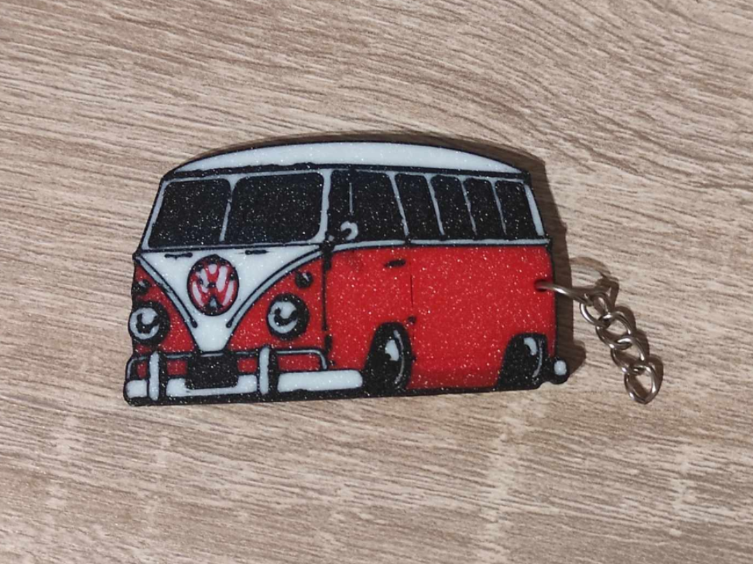 Tooned VW T1 Bus Keychain