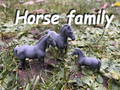 Horse family on the farm
