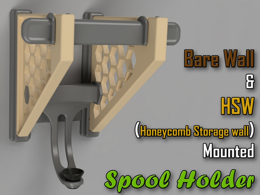 Spool Holder for Bare and Honeycomb Storage Wall