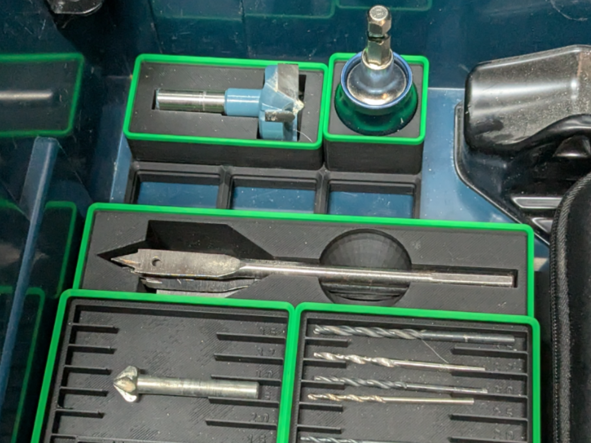 Gridfinity Spade Bit Storage (stacked)