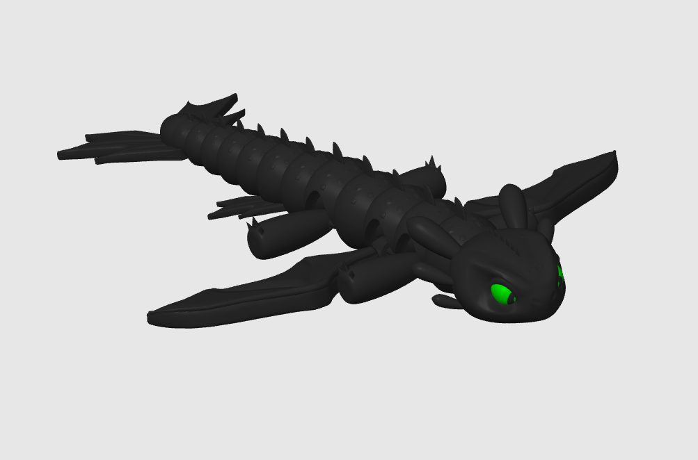 Articulated Toothless from How To Train Your Dragon