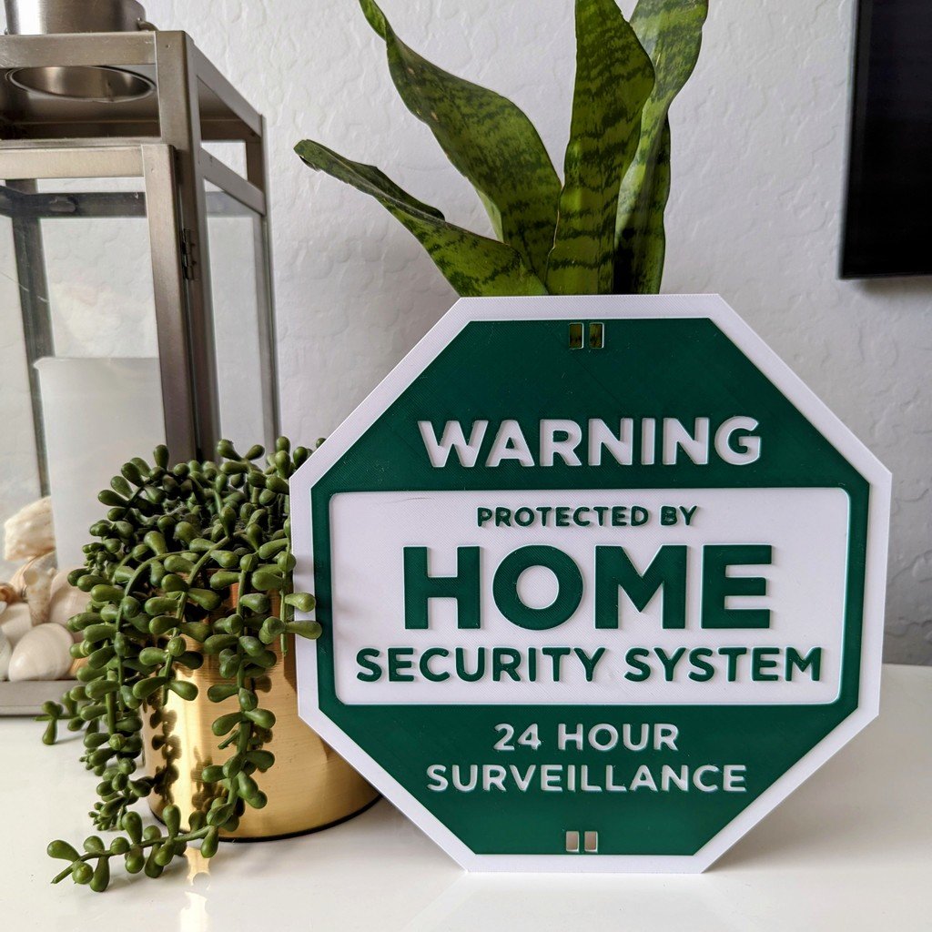 Warning Protected by Home Security System Yard Sign