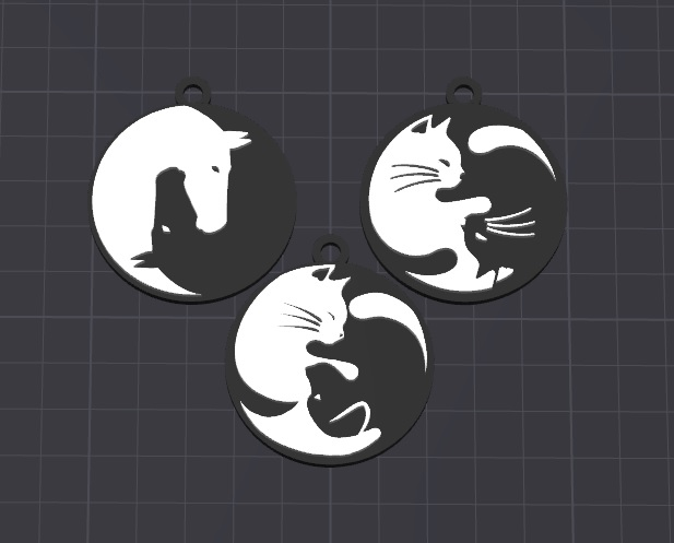 yin yang pets keychain/neck charm(free commercial)
