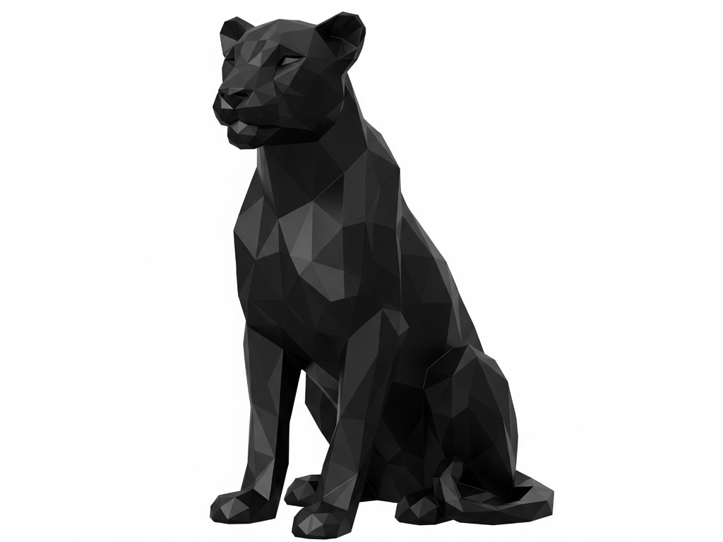 Leona decorativa Low Poly