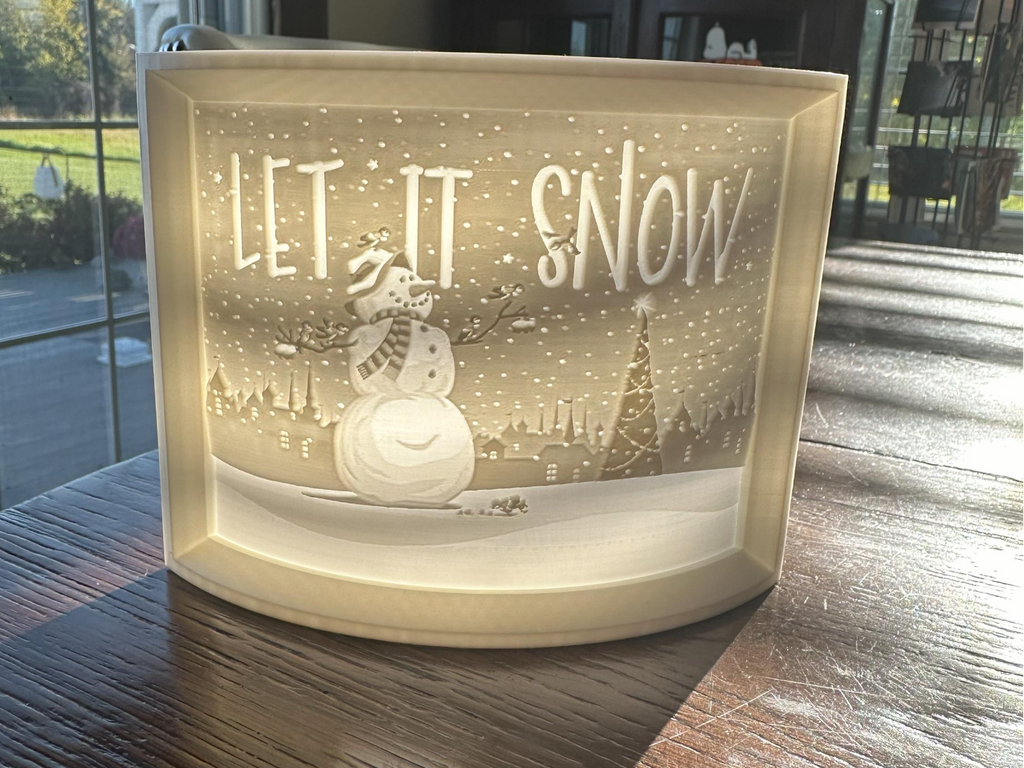 Let it Snow Curved Lithophane