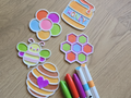 Cute Bee Honey Hive Comb Coloring Set Color
