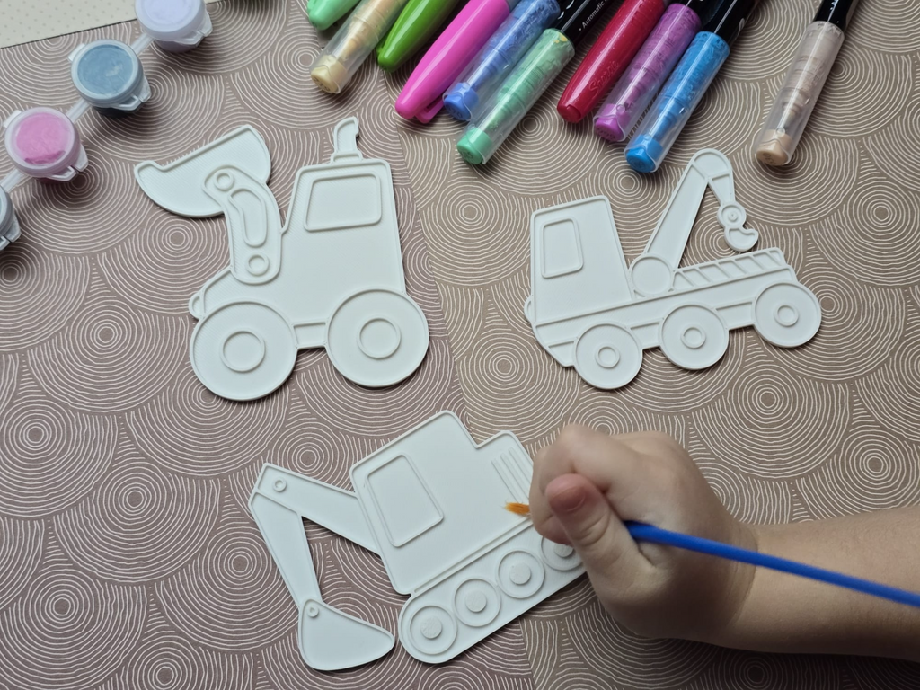 Truck Work Vehicles Digging Hook Coloring Craft