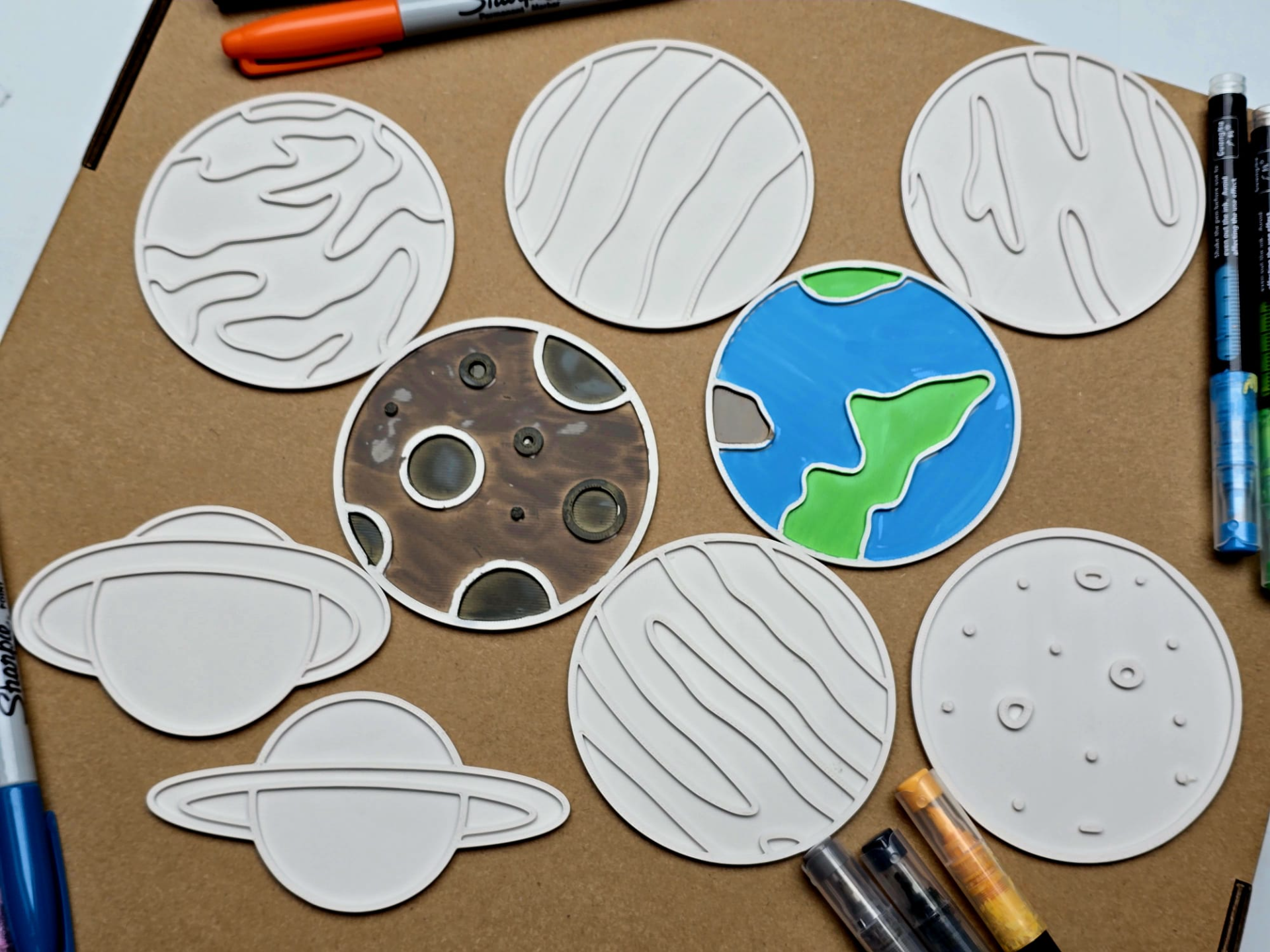 Space Planet Coloring Creative DIY Set Stars