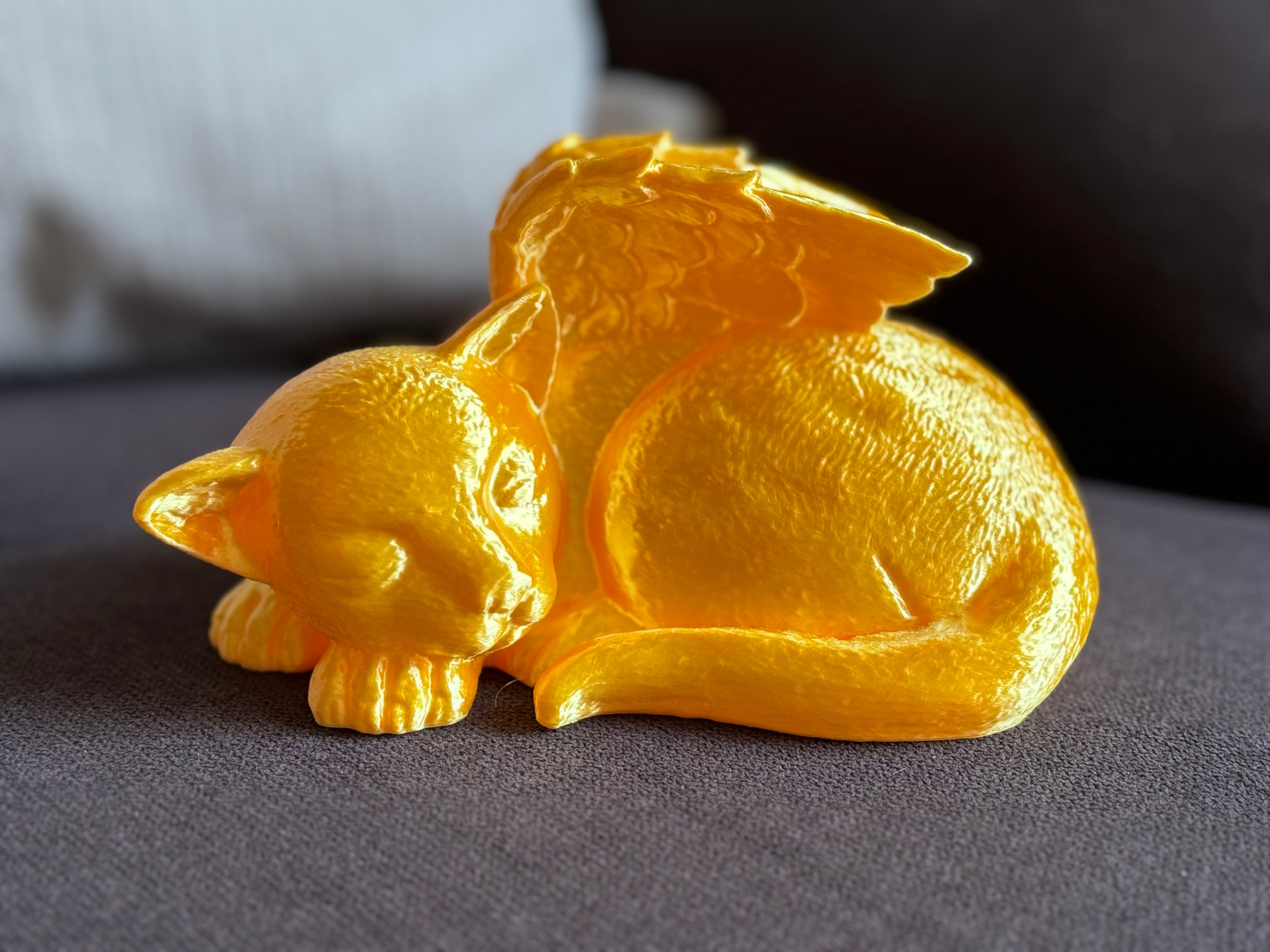 Sleeping Winged Cat