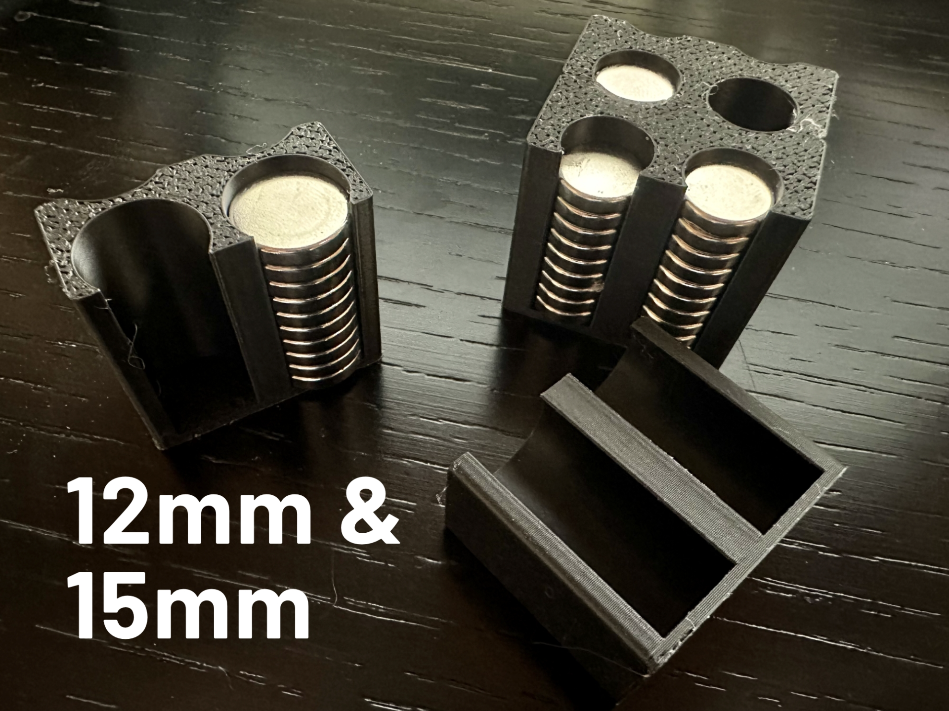 Gridfinity Magnet Holders 12mm & 15mm