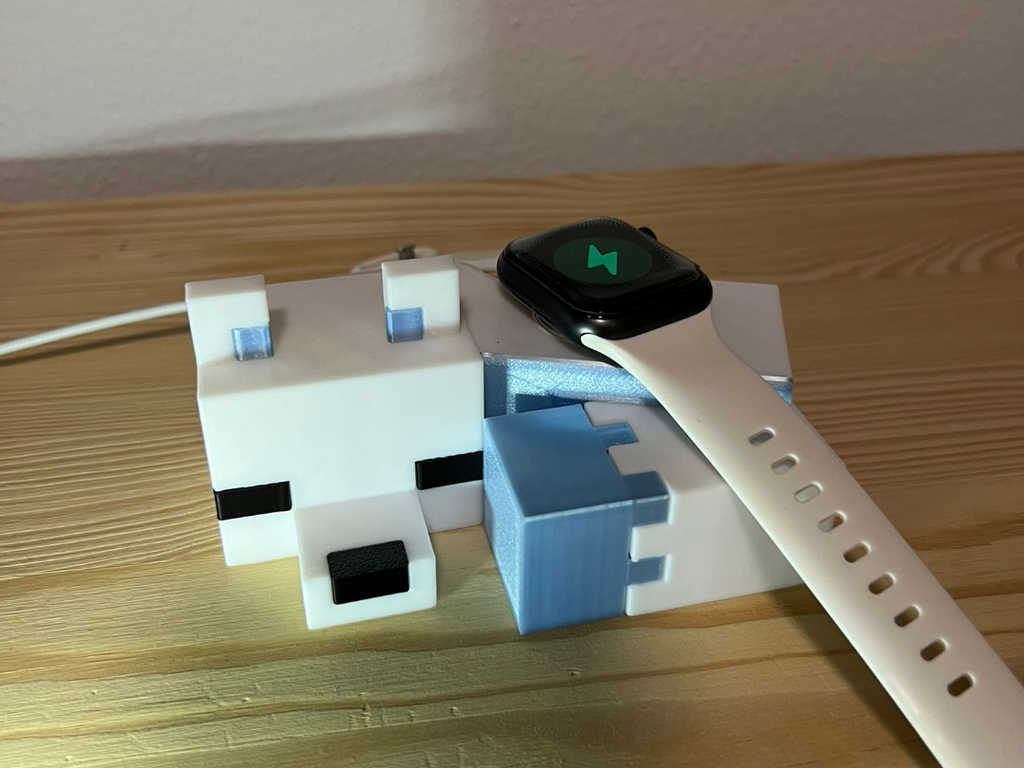 Sleeping Arctic Fox Apple Watch Stand - Minecraft
