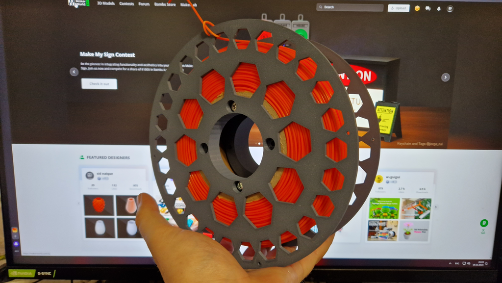 Cardboard ESUN spool for AMS. 2 version for 82mm and 76mm spool